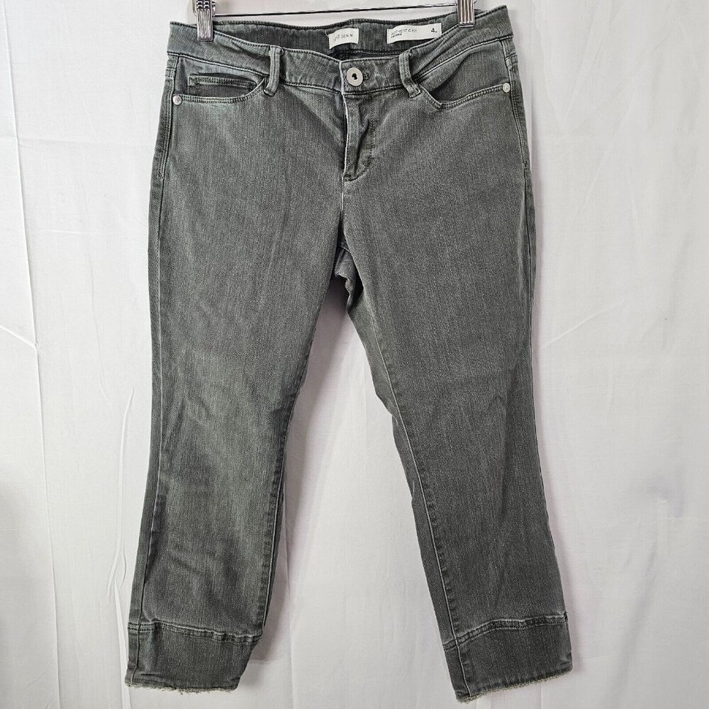 J Jill Jeans Womens 4P 29x22 Green Authentic Fit Cropped Denim Stretch